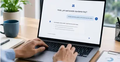usuario controlando una herramienta de IA